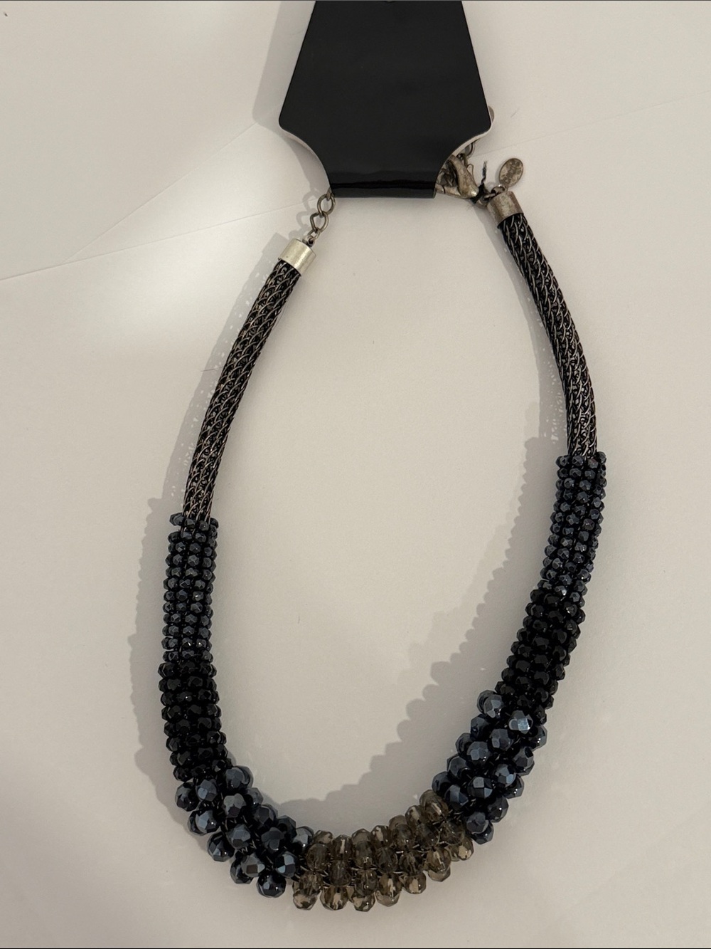 Chico's Mesh & Ombré Crystal Collar Necklace
